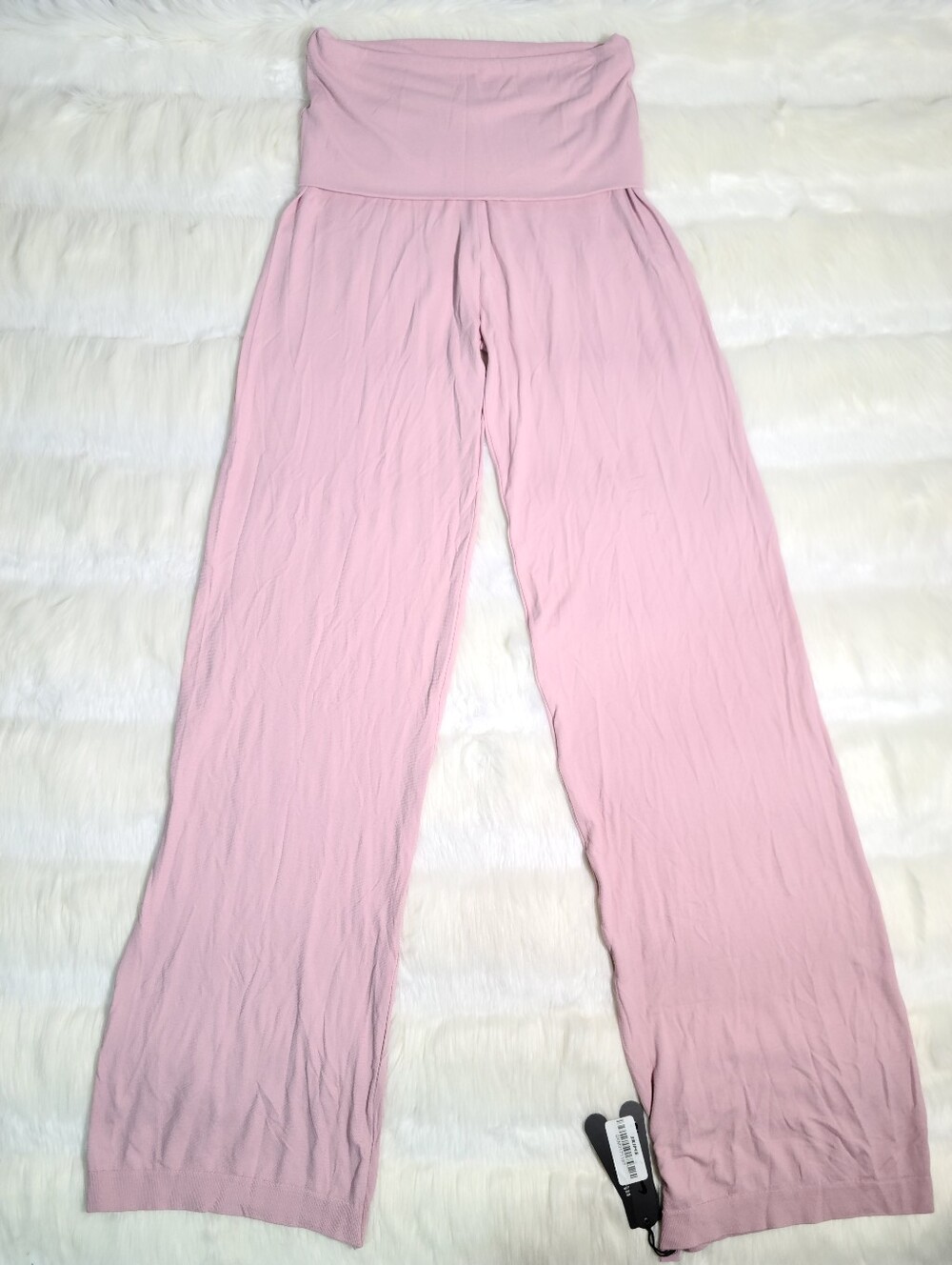 Nike SKIMS Stretch Knit Fold Over Wide Leg Pants Pink Himalayan XS NEW